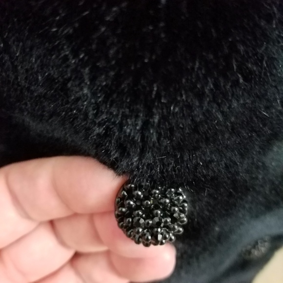 Vintage 60s faux fur black with brown lining coat - Picture 7 of 8